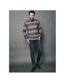 Pull tony pétrole multicolore homme - Delahaye