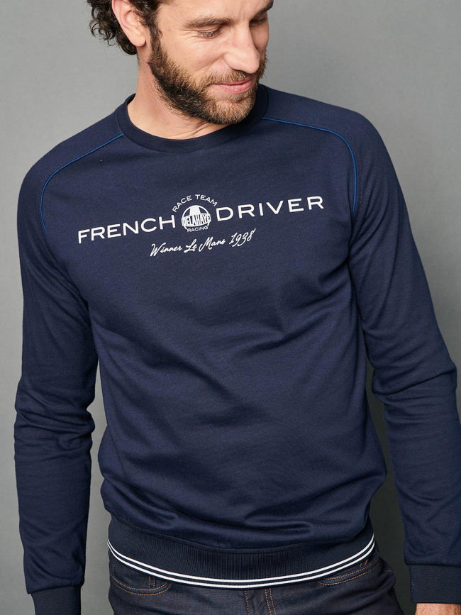 Sweat french driver bleu marine homme - Delahaye