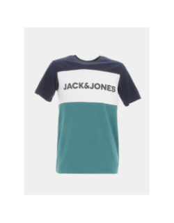 T-shirt logo block vert/bleu homme - Jack & Jones