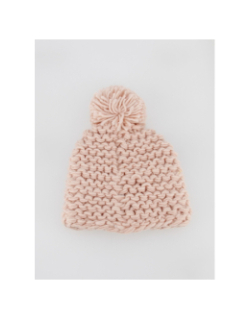 Bonnet pompon olympe rose fille - Cairn
