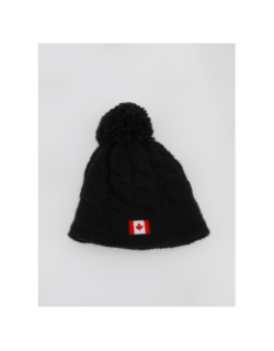 Bonnet pompon drapeau canada noir enfant - Cairn
