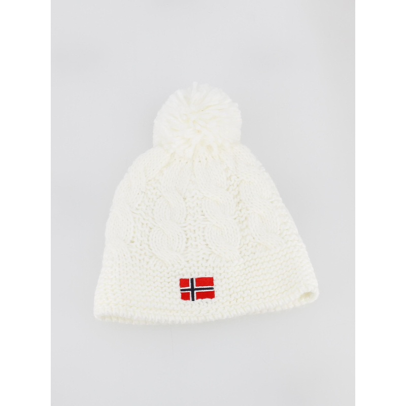 Bonnet pompon drapeau norvège blanc enfant - Cairn