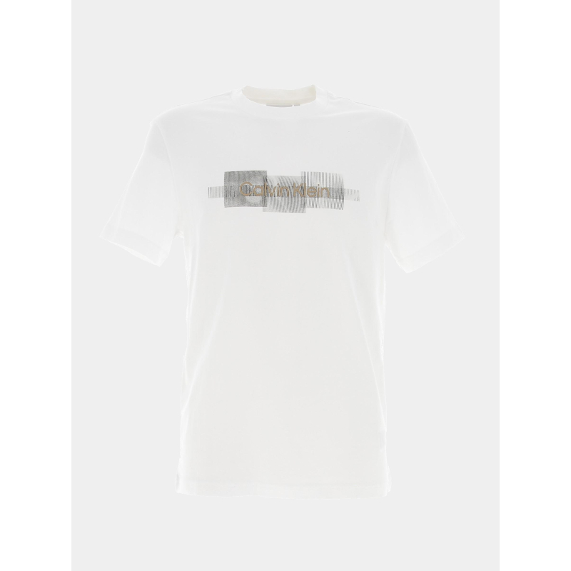 T-shirt box striped logo blanc homme - Calvin Klein