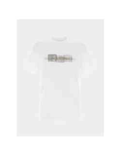 T-shirt box striped logo blanc homme - Calvin Klein