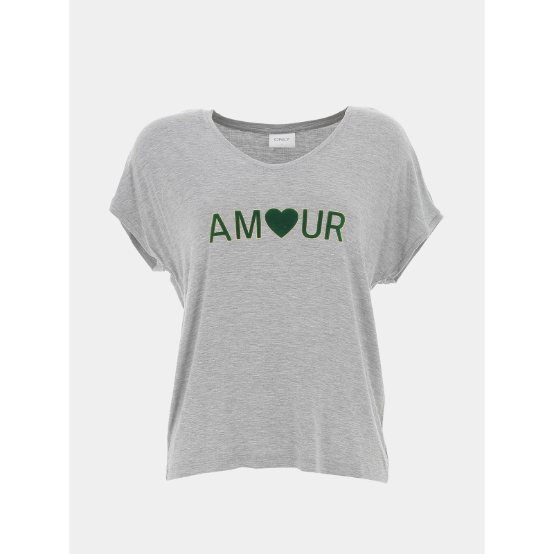 T-shirt harrina amour gris femme - Only