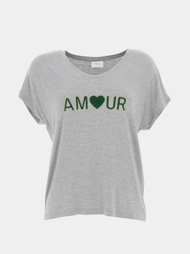 T-shirt harrina amour gris femme - Only