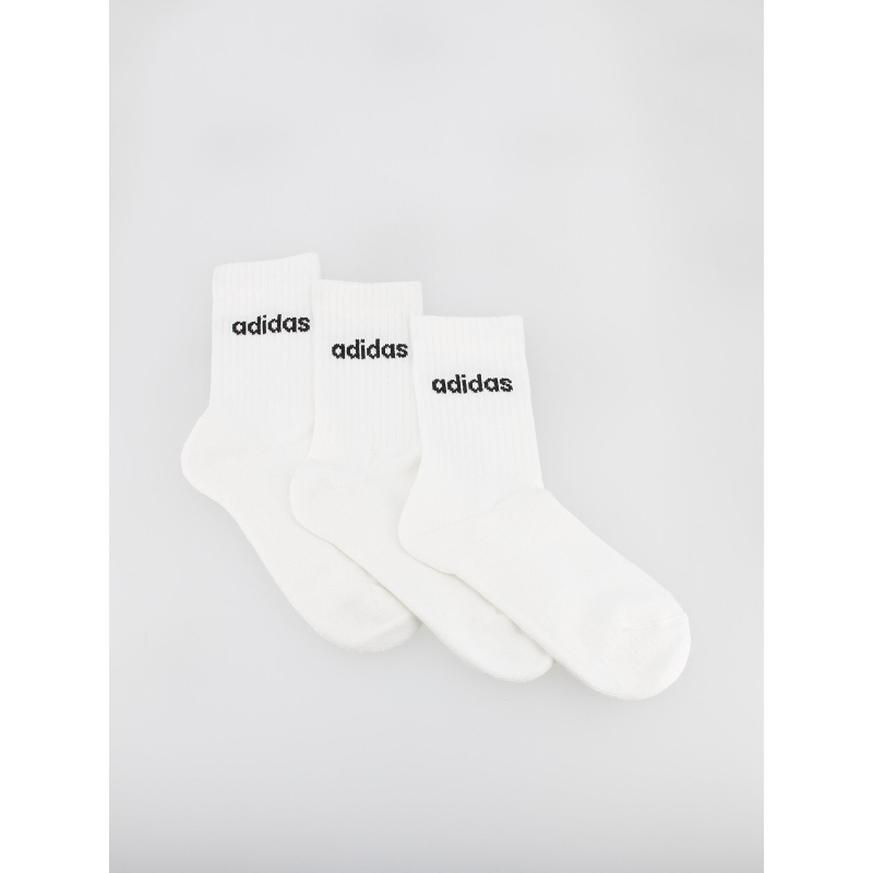 Pack 3 paires chaussettes de sport lin crew blanc - Adidas