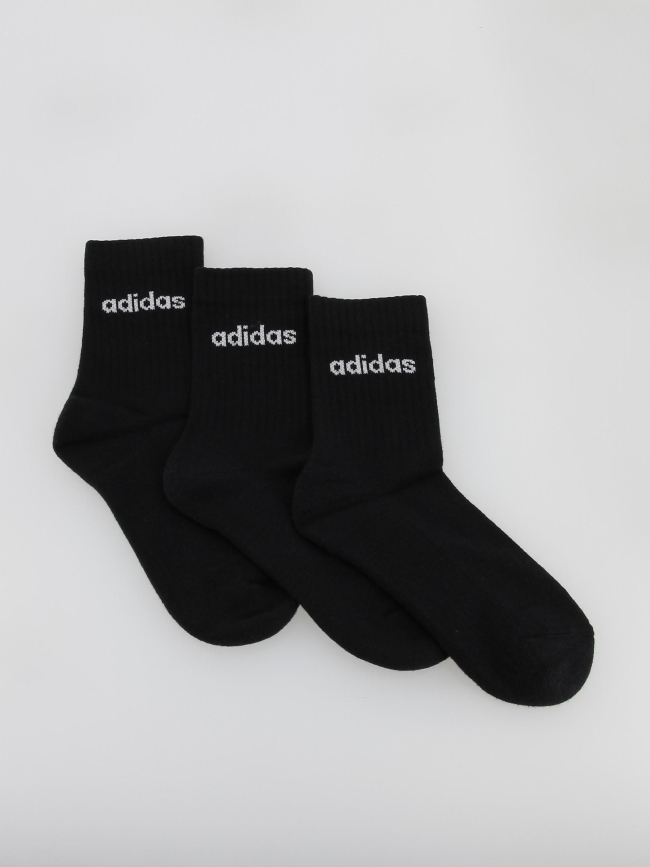 Pack 3 paires chaussettes sport lin crew noir - Adidas