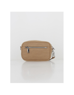 Sac bandoulière logo brodé taupe femme - Project X Paris