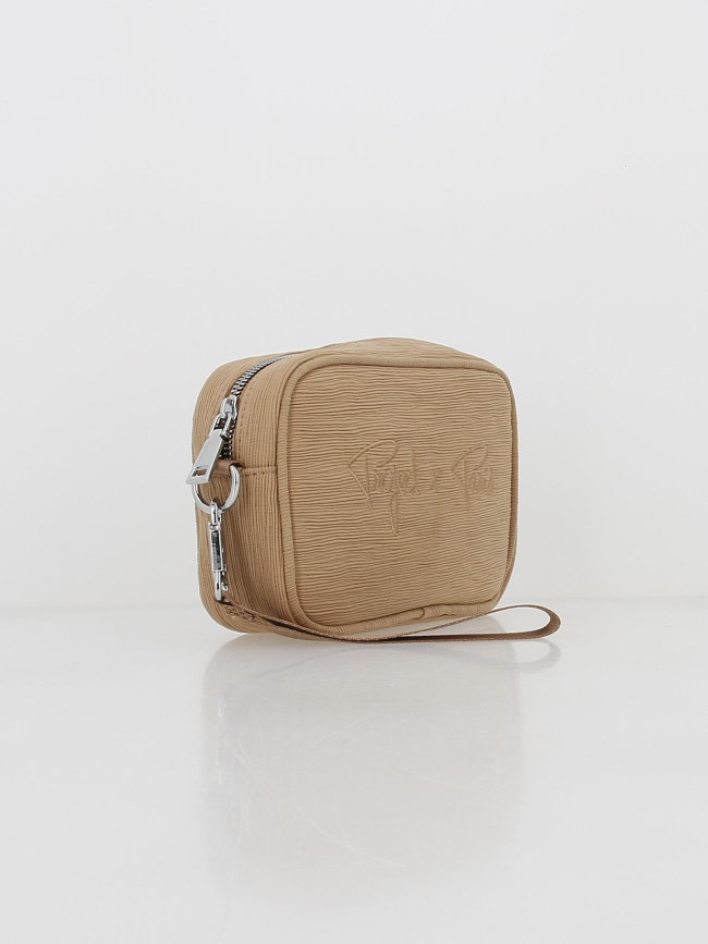 Sac bandoulière logo brodé taupe femme - Project X Paris