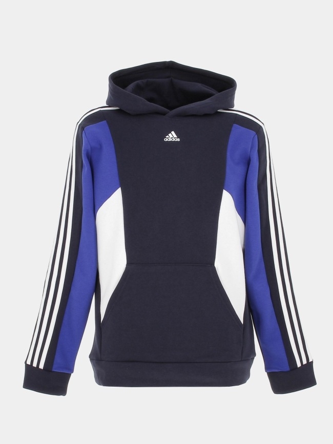 Sweat à capuche 3S colorblock bleu marine garçon - Adidas