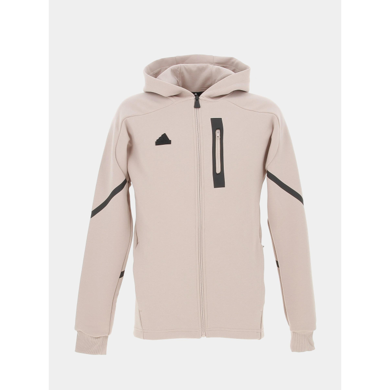 Sweat à capuche zippé designed 4 gameday beige homme - Adidas