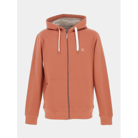 Sweat zippé homme delalande soft - noir/orange
