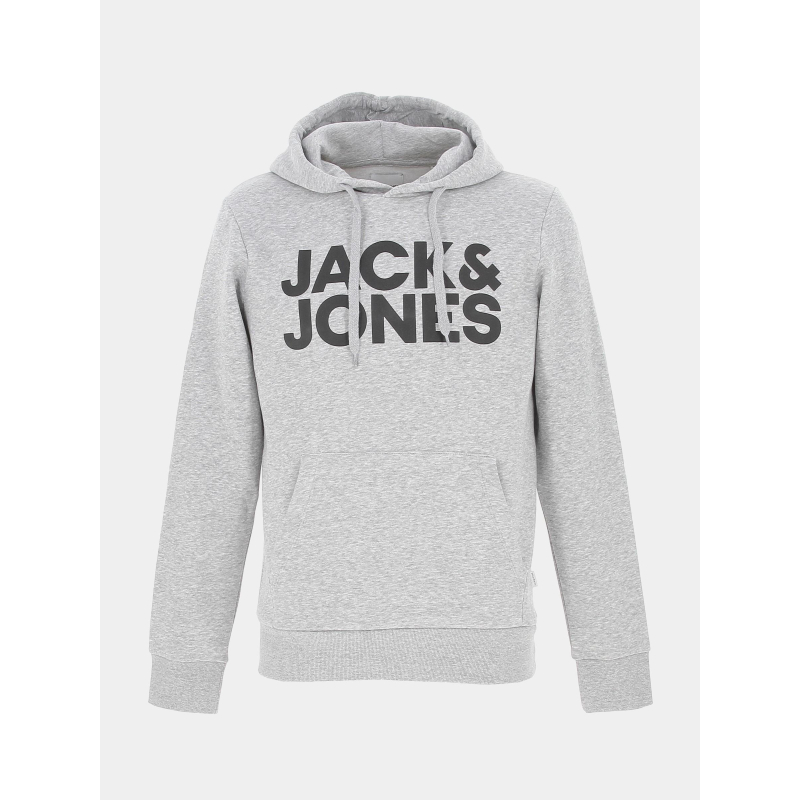 Sweat à capuche corporate logo gris homme - Jack & Jones