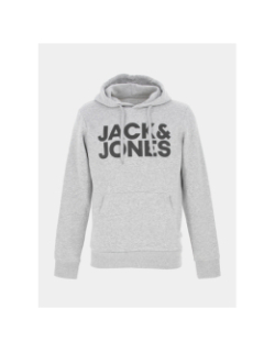 Sweat à capuche corporate logo gris homme - Jack & Jones