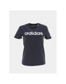 T-shirt linear logo slim bleu marine femme - Adidas