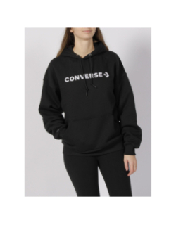 Sweat à capuche embroidered wordmark noir femme - Converse