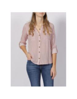 Chemise rayée bumpy rose/blanc femme - Vero Moda