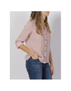 Chemise rayée bumpy rose/blanc femme - Vero Moda