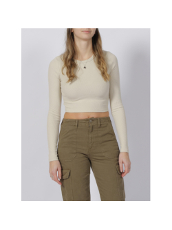 Lot De 4 T-shirts Femme à Manches Longues Côtelés - Couleurs Assorties - Taille L - 3