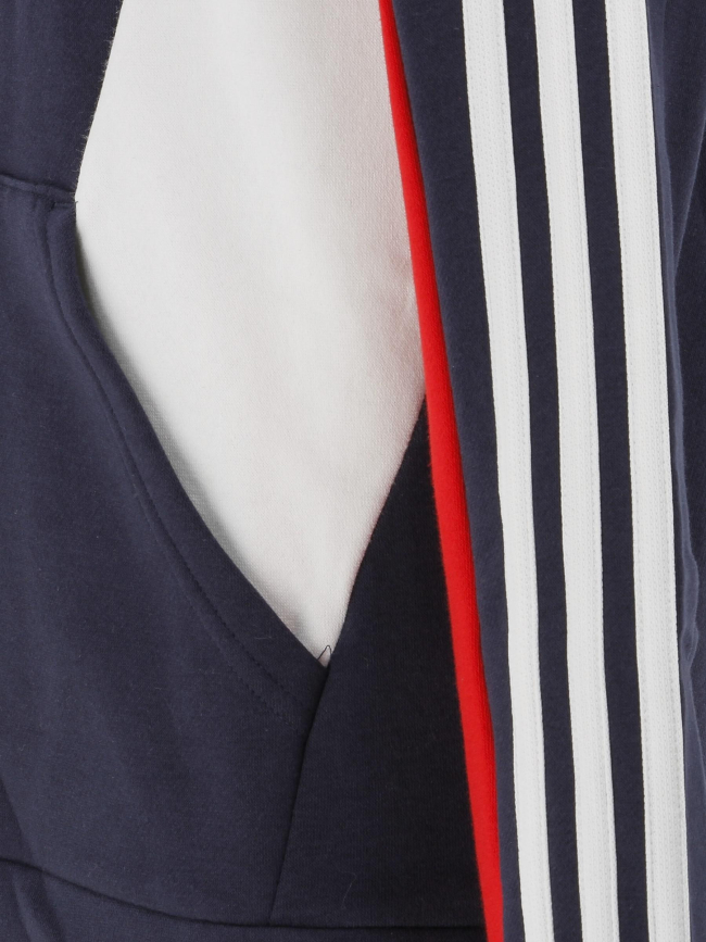 Sweat à capuche 3S colorblock tricolore bleu marine - Adidas