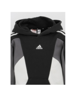 Sweat à capuche colorblock noir garçon - Adidas