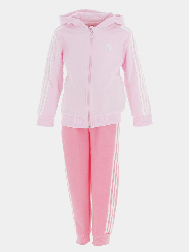 Ensemble de survêtement 3 stripes rose enfant - Adidas