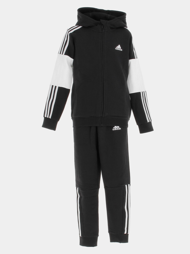 Ensemble survêtement veste zippé 3S noir enfant - Adidas