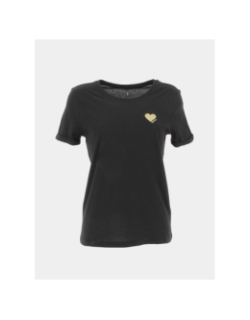T-shirt kita life coeur noir femme - Only