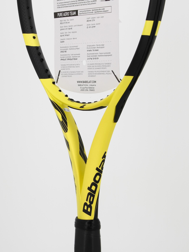 Raquette de tennis non cordée pure aero team jaune - Babolat