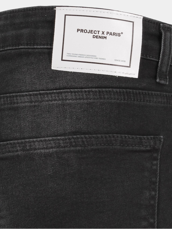 Short en jean dechiré delavé gris homme - Project X Paris