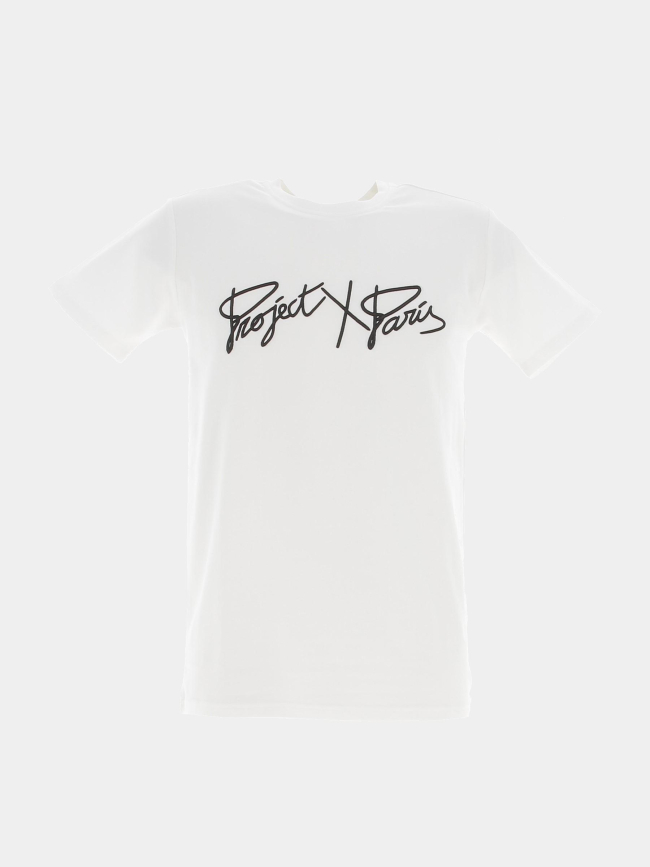 T-shirt basic full logo broderie blanc homme - Project X Paris