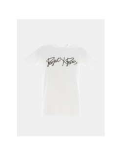 T-shirt basic full logo broderie blanc homme - Project X Paris