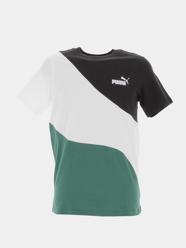 T-shirt tricolore vert blanc noir homme - Puma