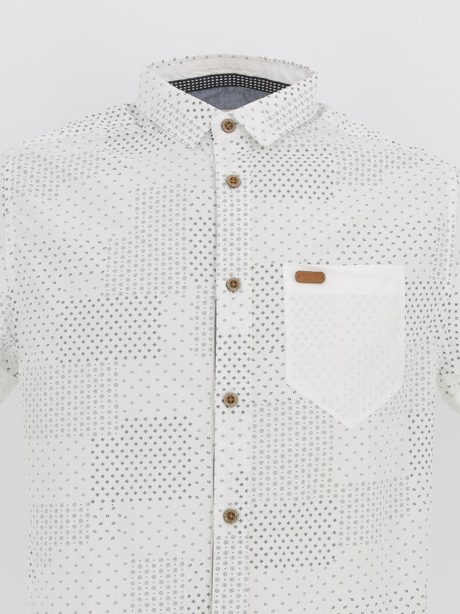 Chemise manche courte ethnic blanc homme - Deeluxe