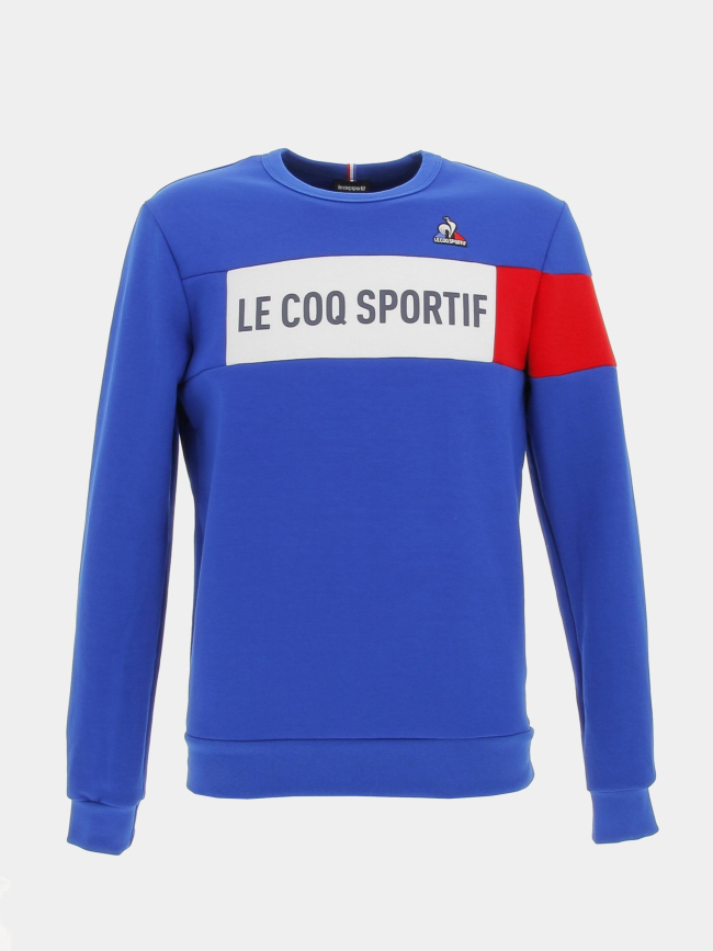 Sweat à capuche tricolore crew bleu homme - Le Coq Sportif