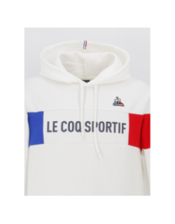 Sweat à capuche tricolore blanc - Le Coq Sportif