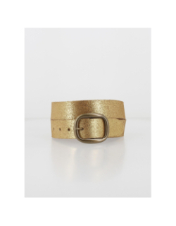 Ceinture en cuir glommi dorée femme - Pieces