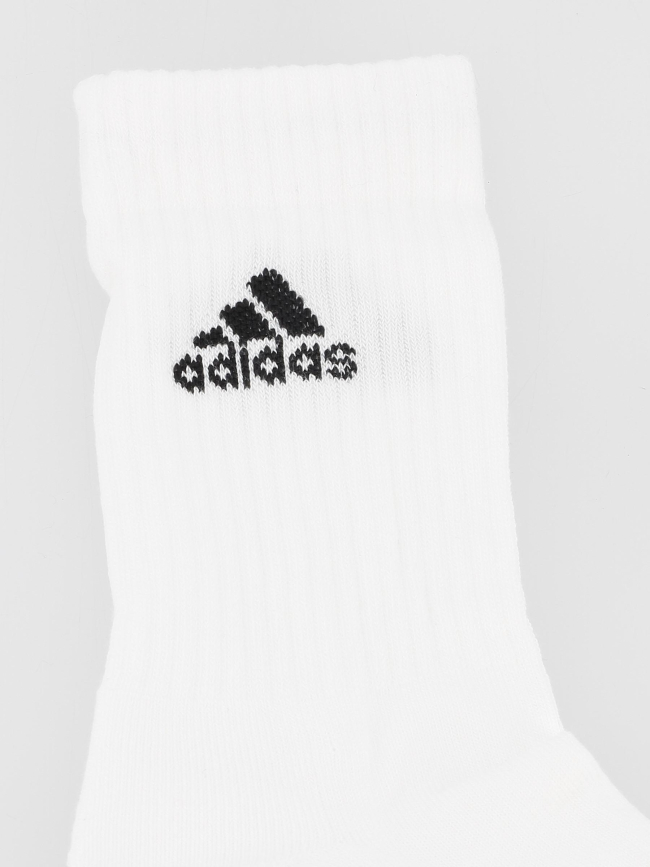 Pack 6 paires de chaussettes hautes amorti blanc - Adidas
