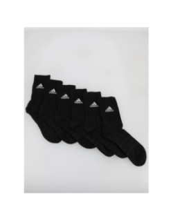 Pack 6 paires de chaussettes hautes amorti noir - Adidas