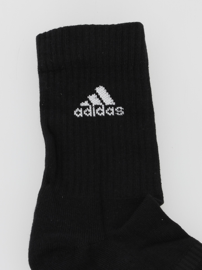 Pack 6 paires de chaussettes hautes amorti noir - Adidas