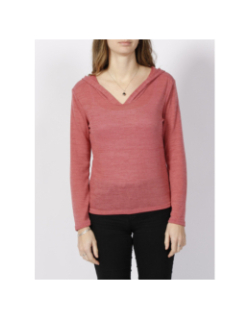 Pull fin à capuche deliboz knit rose femme - Sun Valley