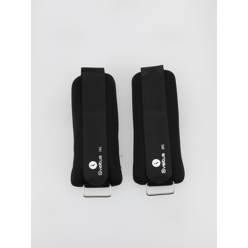Bracelets lestées renforcement musculaire 2kg noir - Sveltus