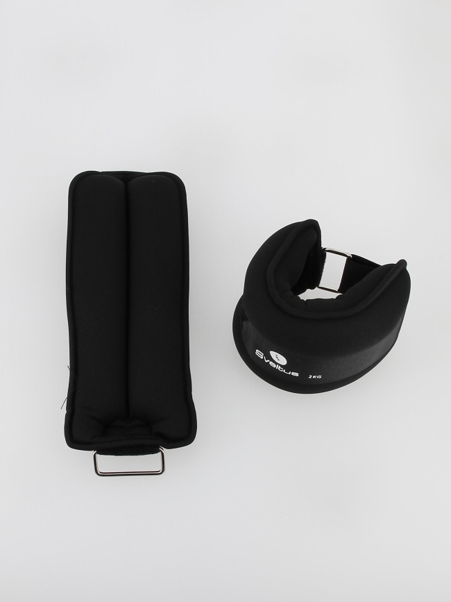 Bracelets lestées renforcement musculaire 2kg noir - Sveltus