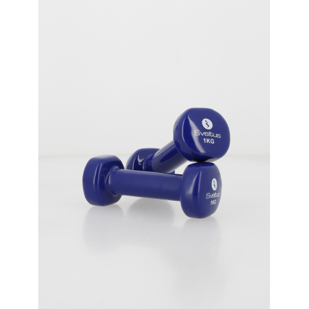 Paire D'Haltères Époxy 5 Kg X2 (Total 10 Kg) - Noires - Pour Musculation Et Rééducation