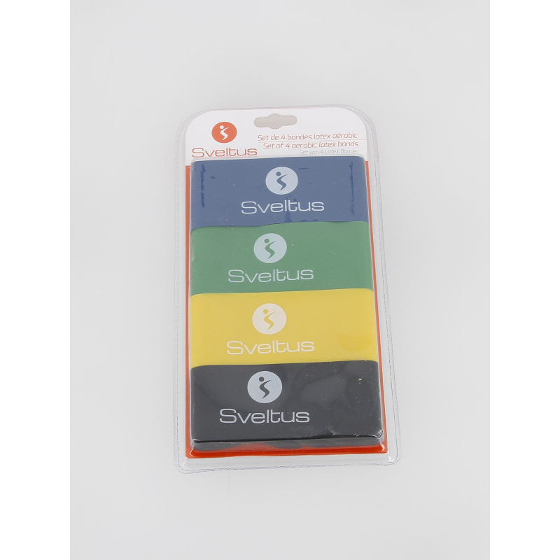 Pack 4 bandes en latex aérobic multicolore - Sveltus