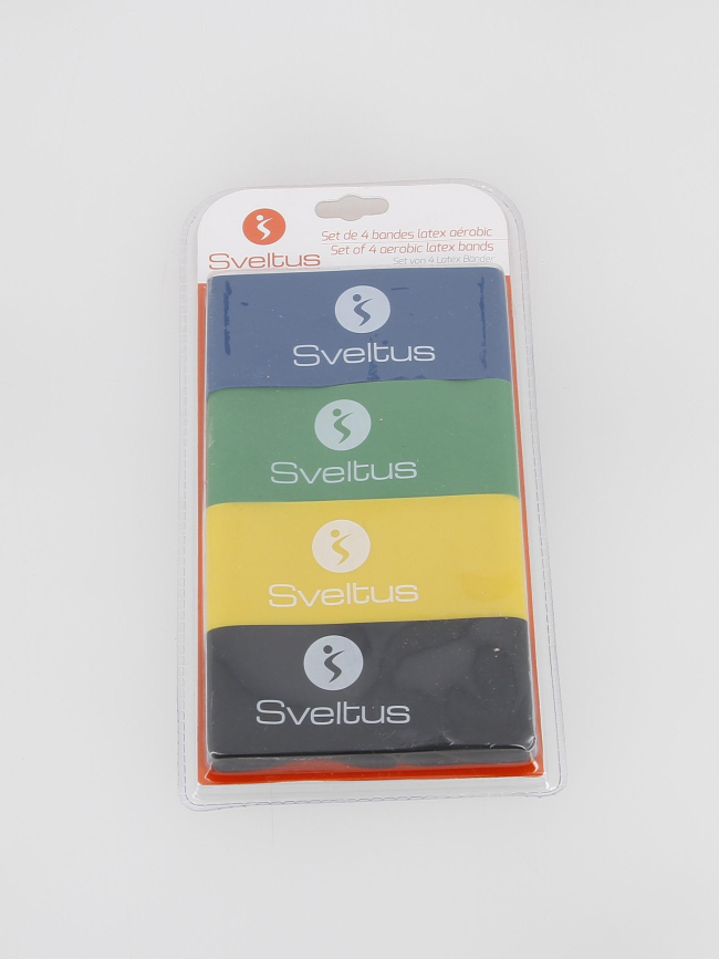 Pack 4 bandes en latex aérobic multicolore - Sveltus