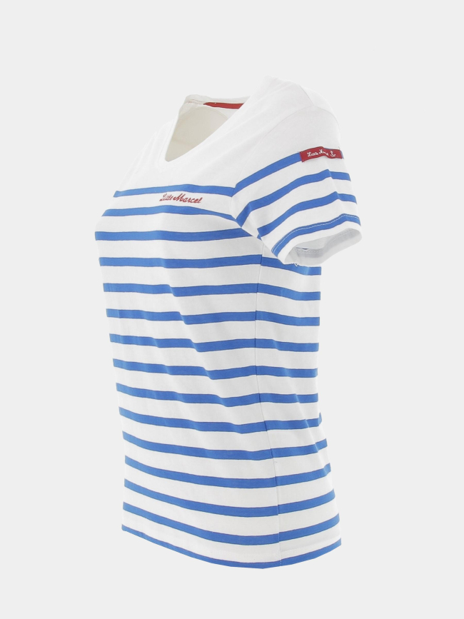 T-shirt marinière brodé bleu blanc femme - Little Marcel