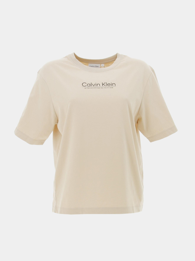 T-shirt coordinates logo beige femme - Calvin Klein