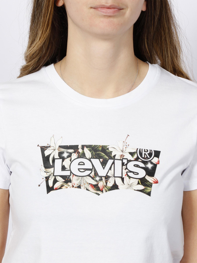 T-shirt the perfect tee fleurs blanc femme - Levi's